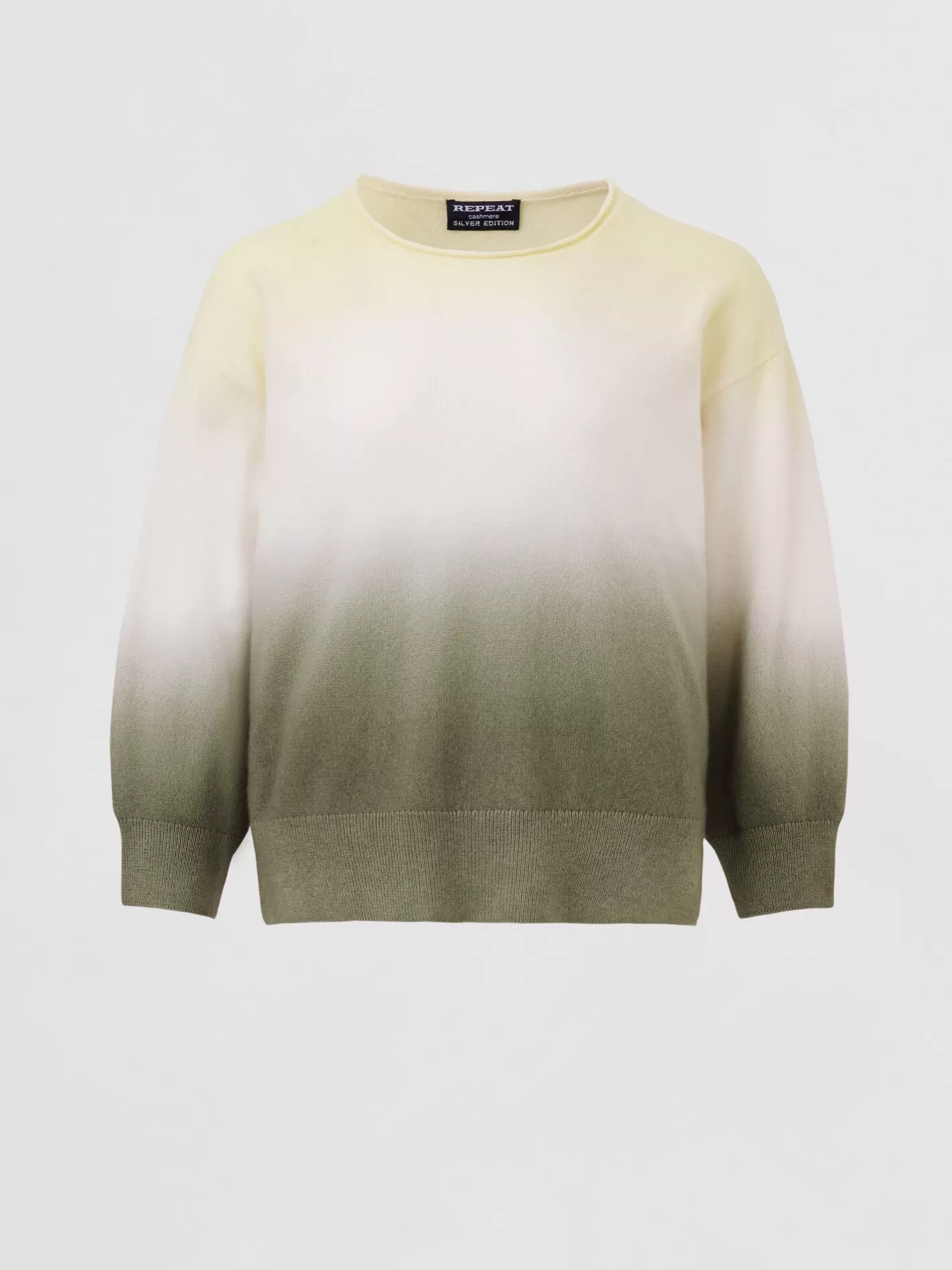 Organic Cashmere<REPEAT cashmere Organic Cashmere Sweater With Dip Dye Print Soda/Matcha