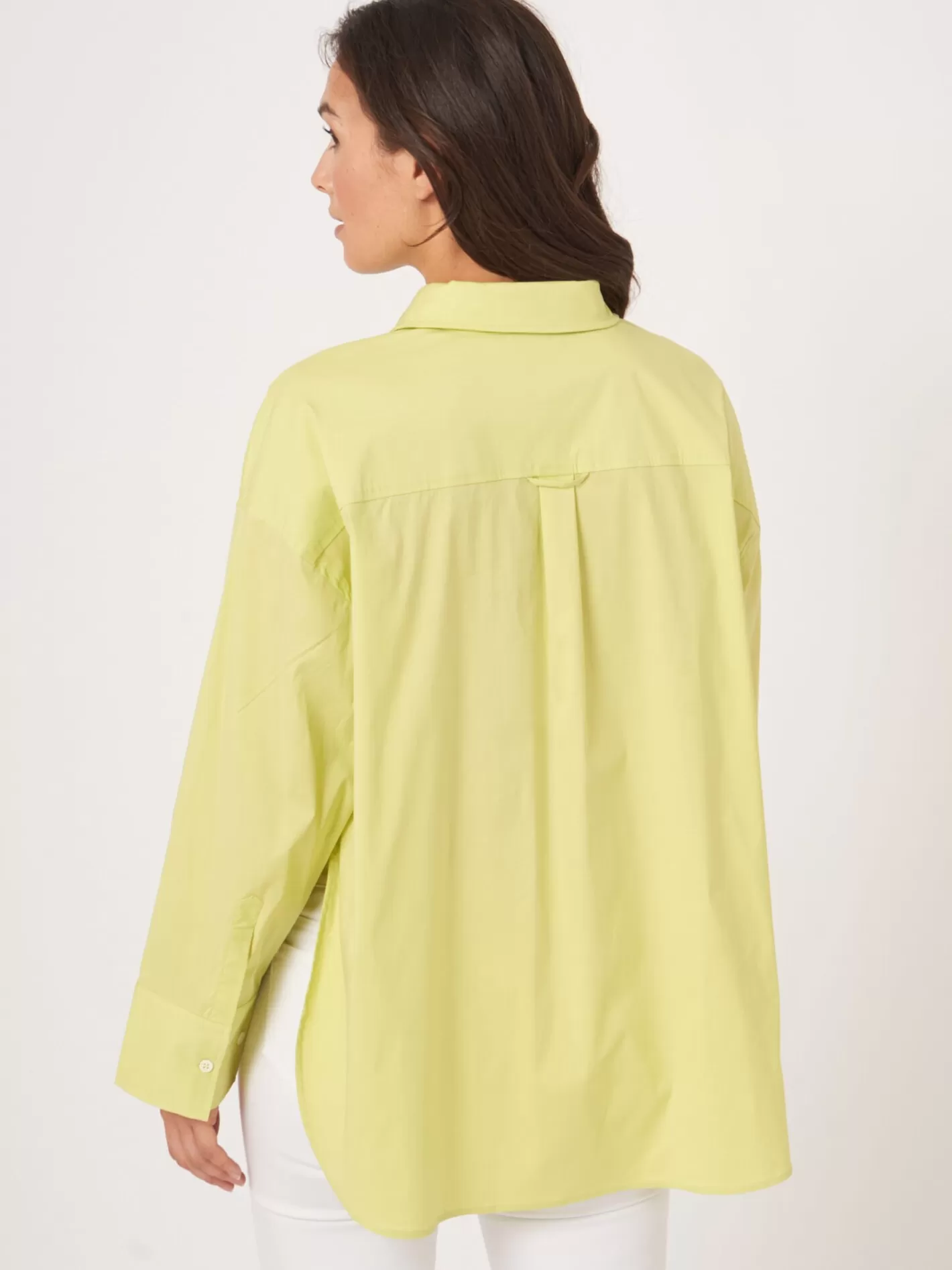 Blouses<REPEAT cashmere Poplin Shirt With Breast Pockets Soda