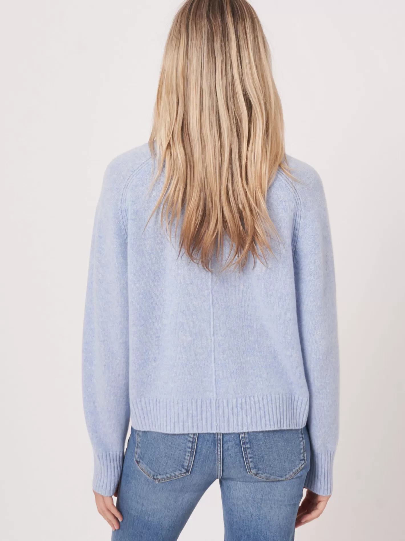 Organic Cashmere<REPEAT cashmere Raglan Sleeve Cashmere Cardigan Sky