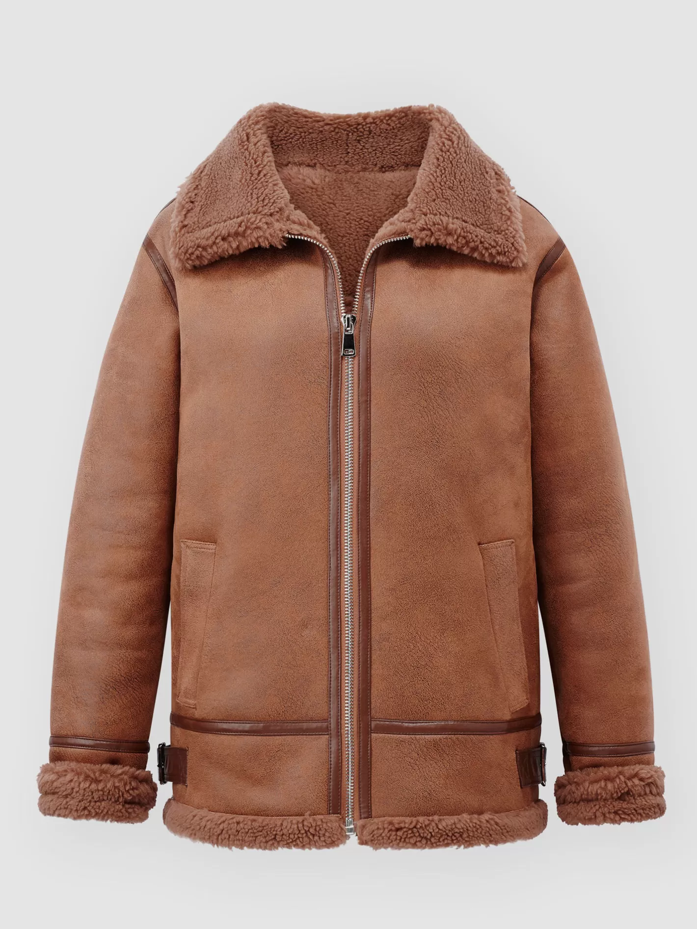 Coats<REPEAT cashmere Reversible Faux Shearling Biker Jacket Camel