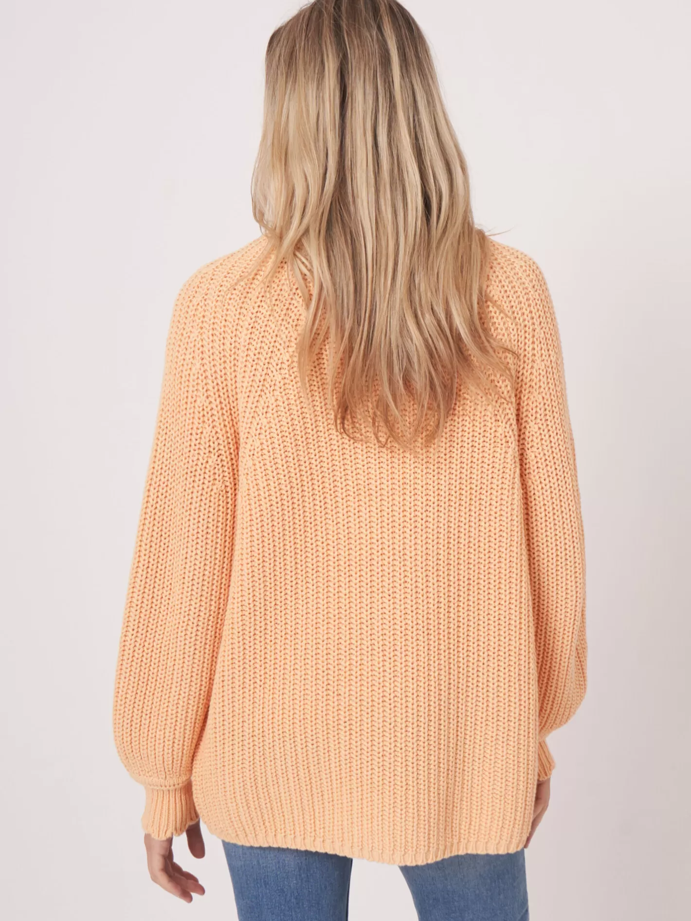 Cardigans<REPEAT cashmere Scalloped Hem Chunky Rib Knit Cardigan Glow