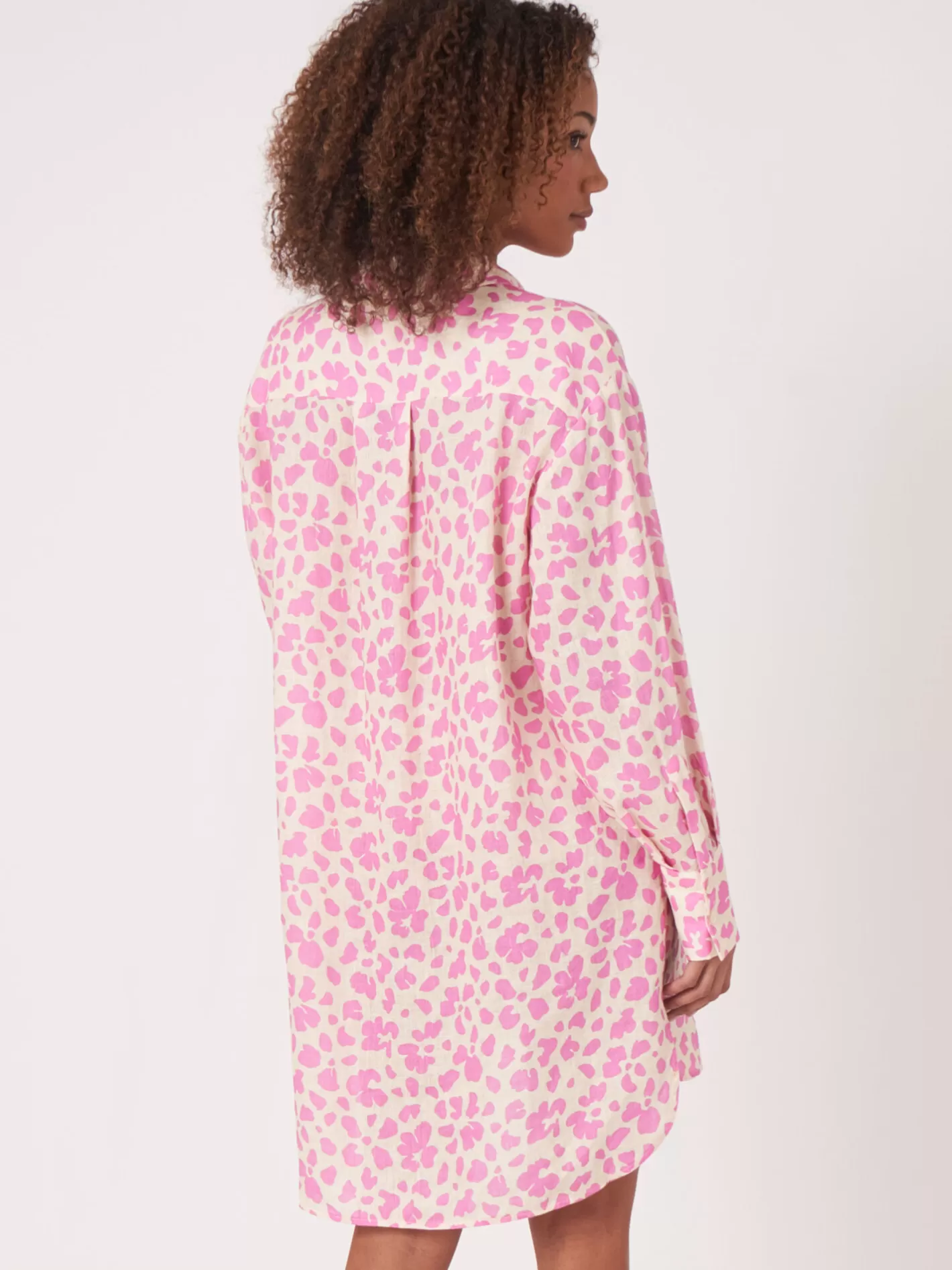 Dresses & Skirts<REPEAT cashmere Shirt Dress With Floral Print Blossom