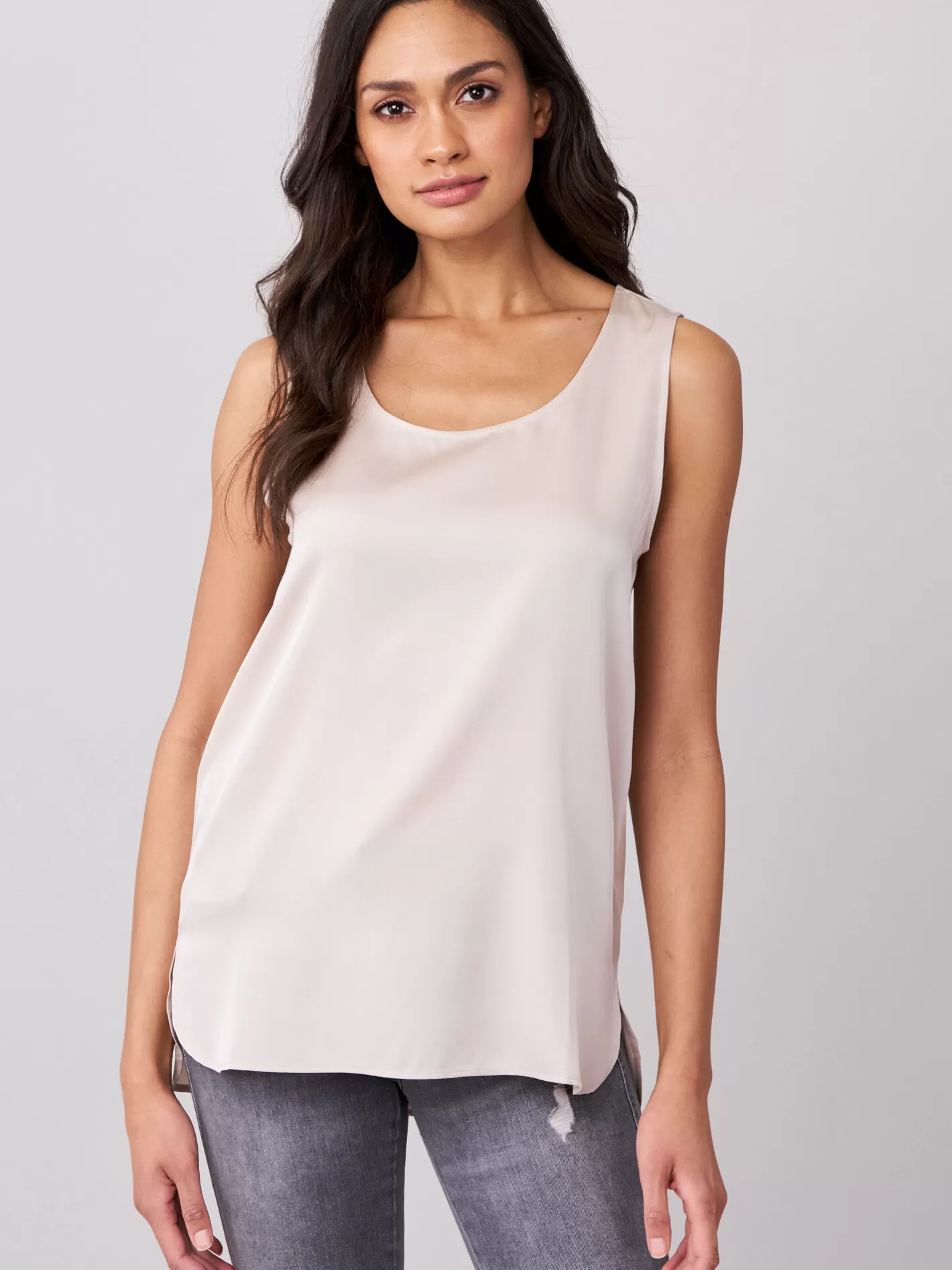 Tops<REPEAT cashmere Silk Tank Top Beige