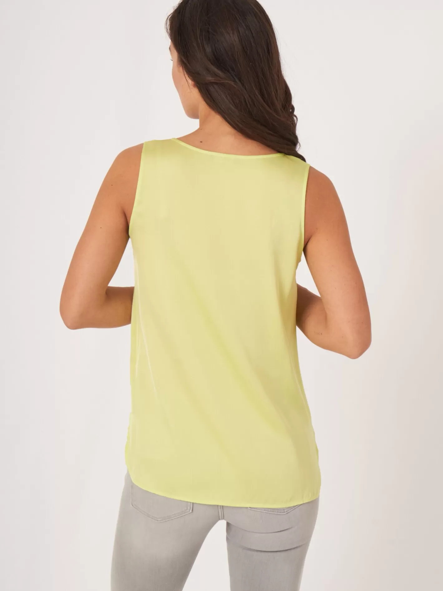 Tops<REPEAT cashmere Silk Tank Top Soda