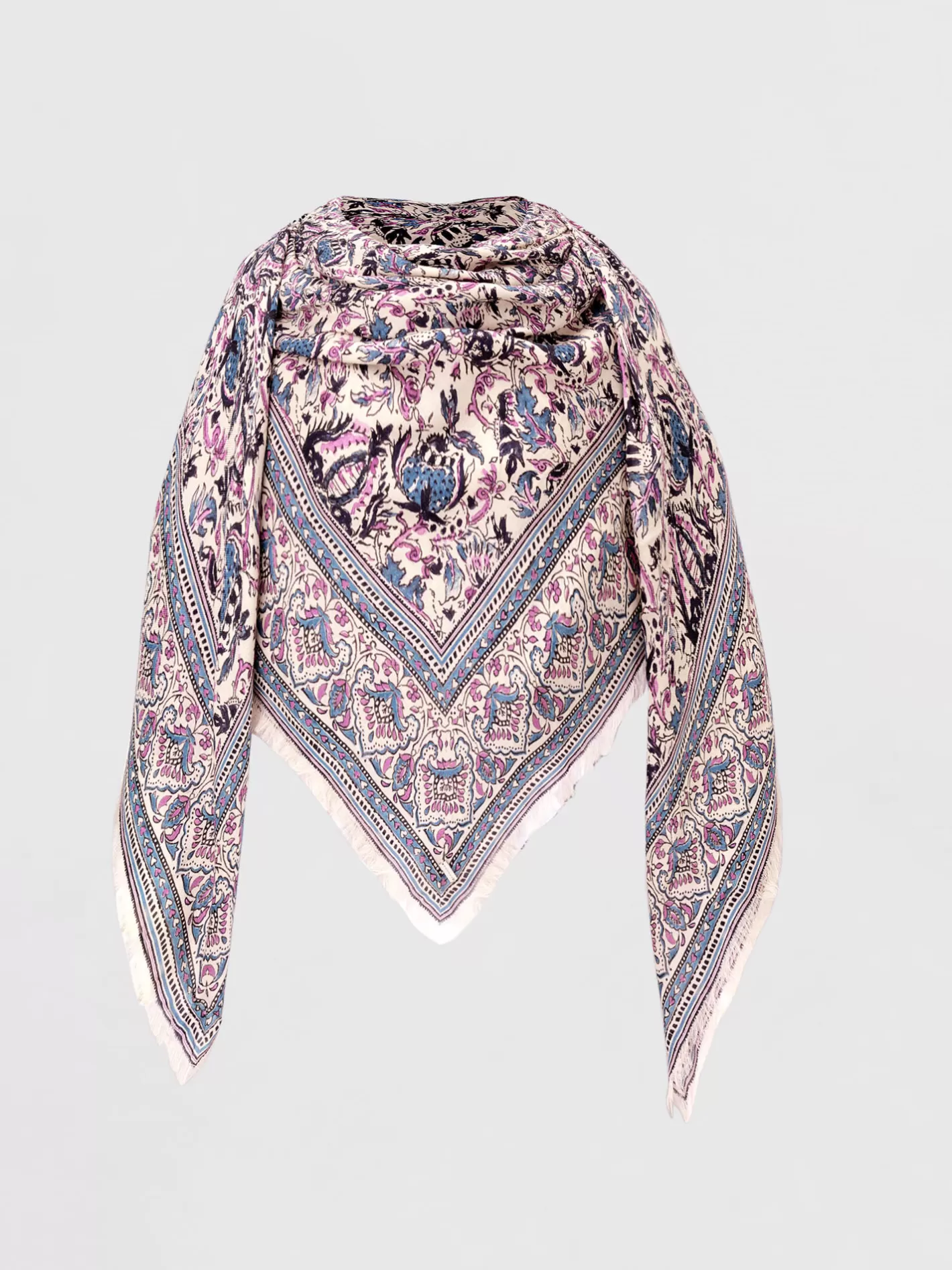 Scarves<REPEAT cashmere Square Modal Cashmere Blend Scarf With Floral Print Blossom