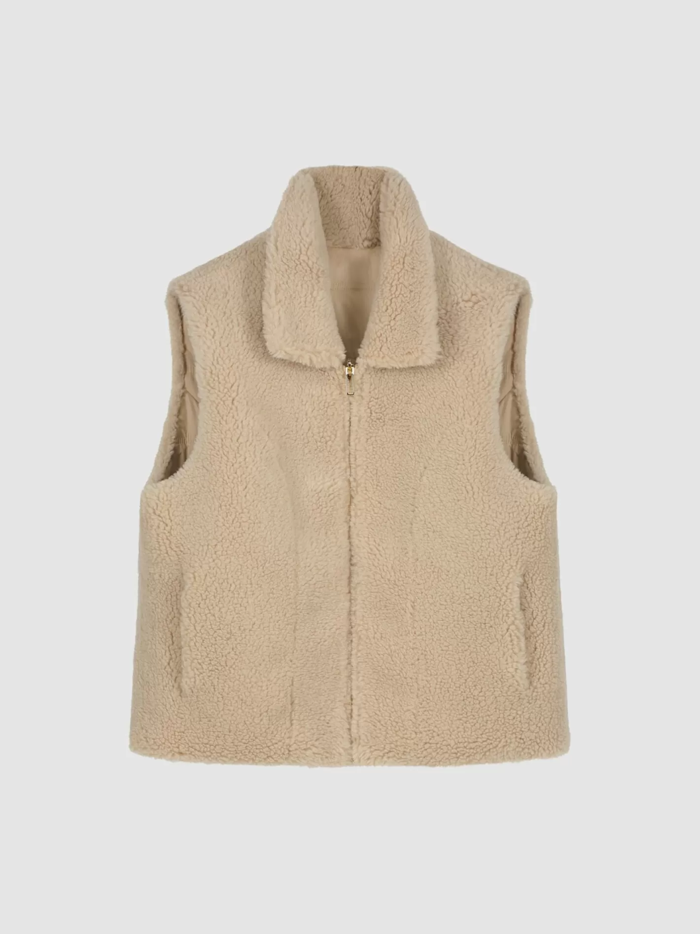 Cardigans<REPEAT cashmere Teddy Wool Reversible Vest Blush