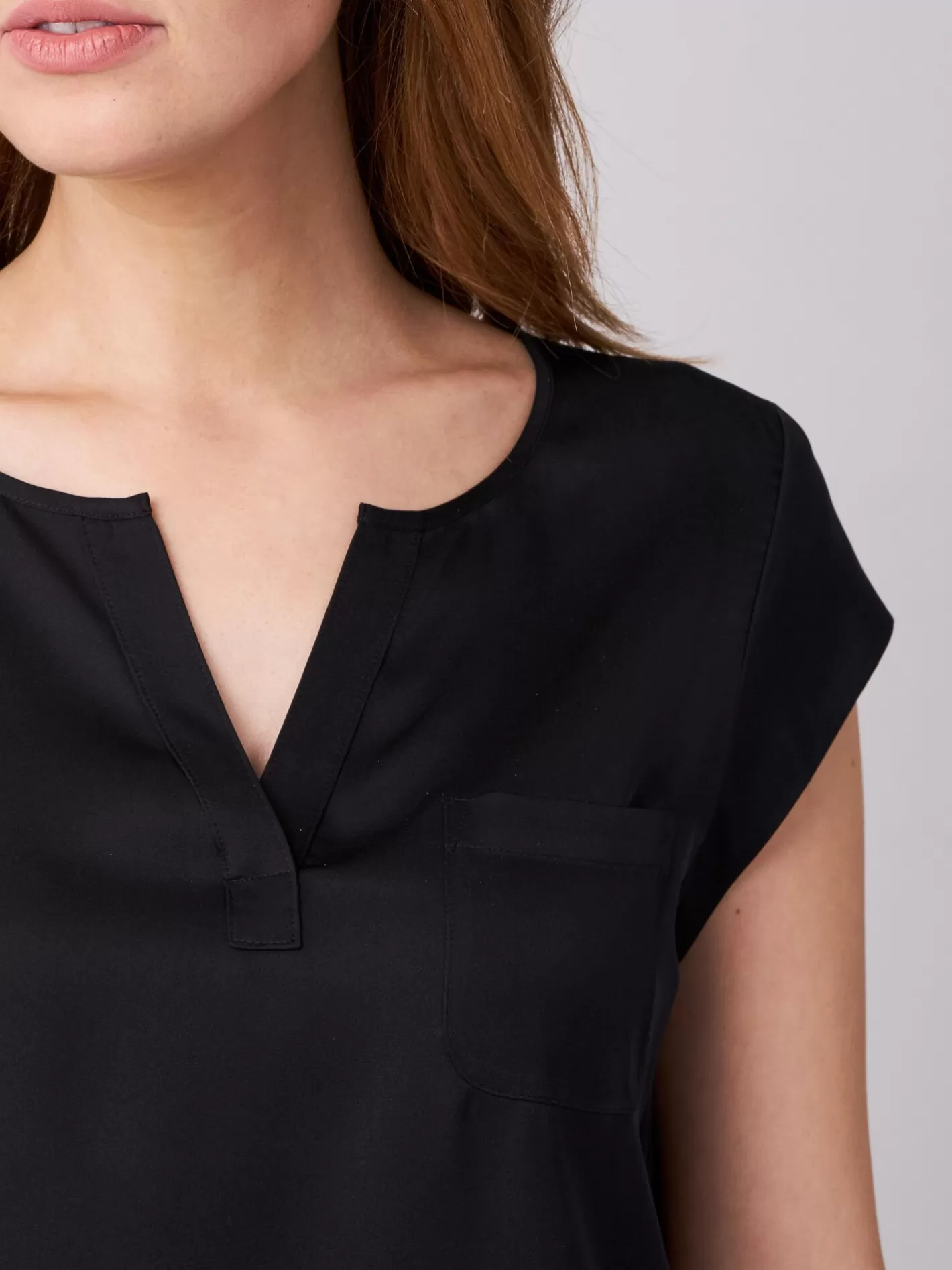 Blouses<REPEAT cashmere Top With Chest Pocket Black