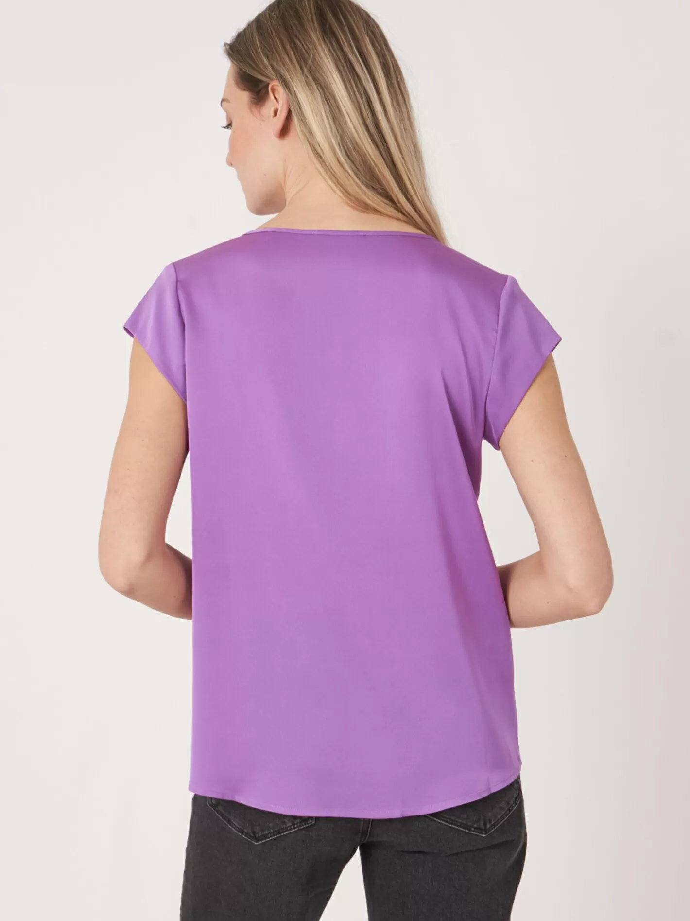 Blouses<REPEAT cashmere Top With Chest Pocket Lilac