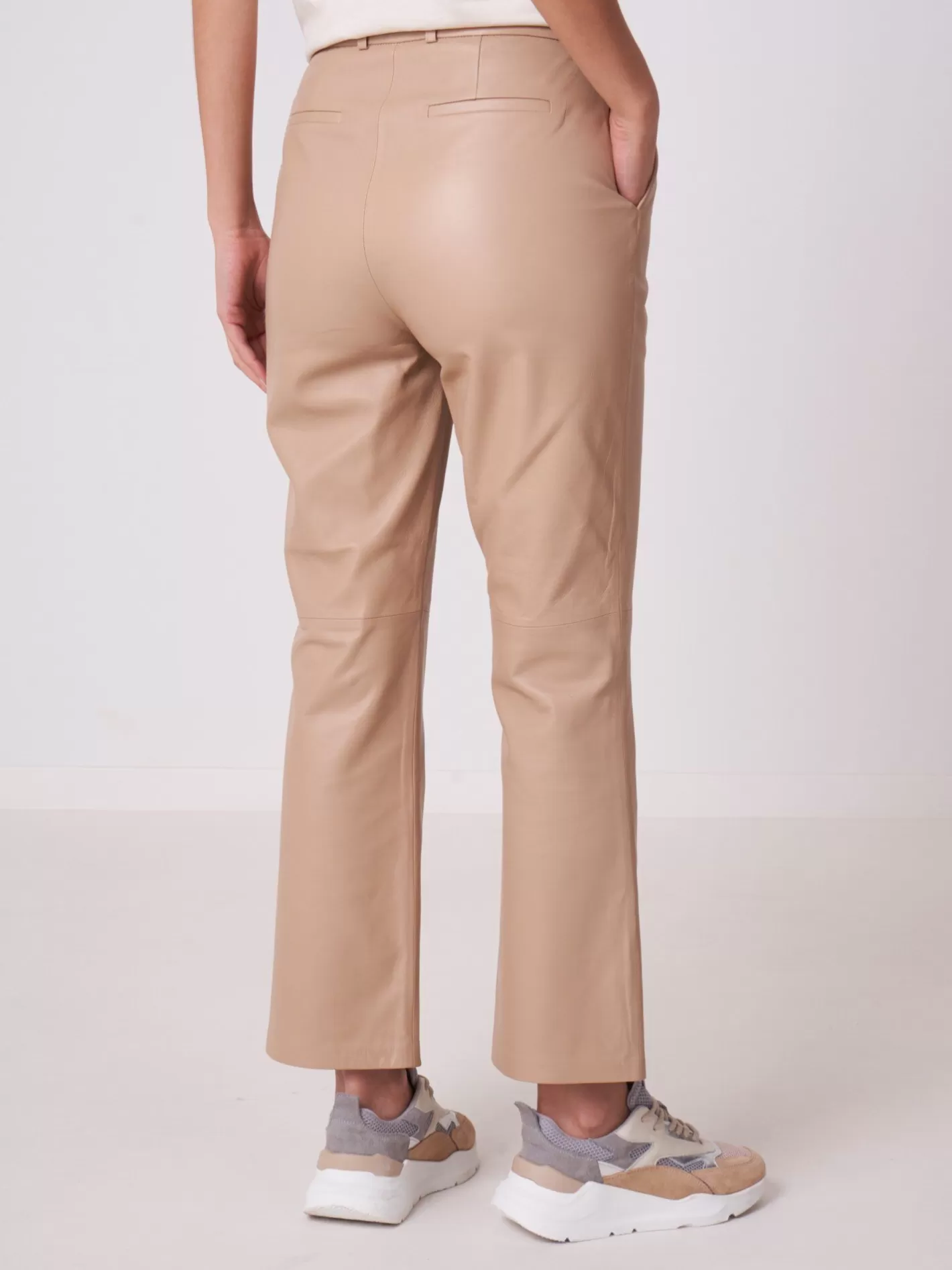 Leather<REPEAT cashmere Wide Leather Pants Nougat