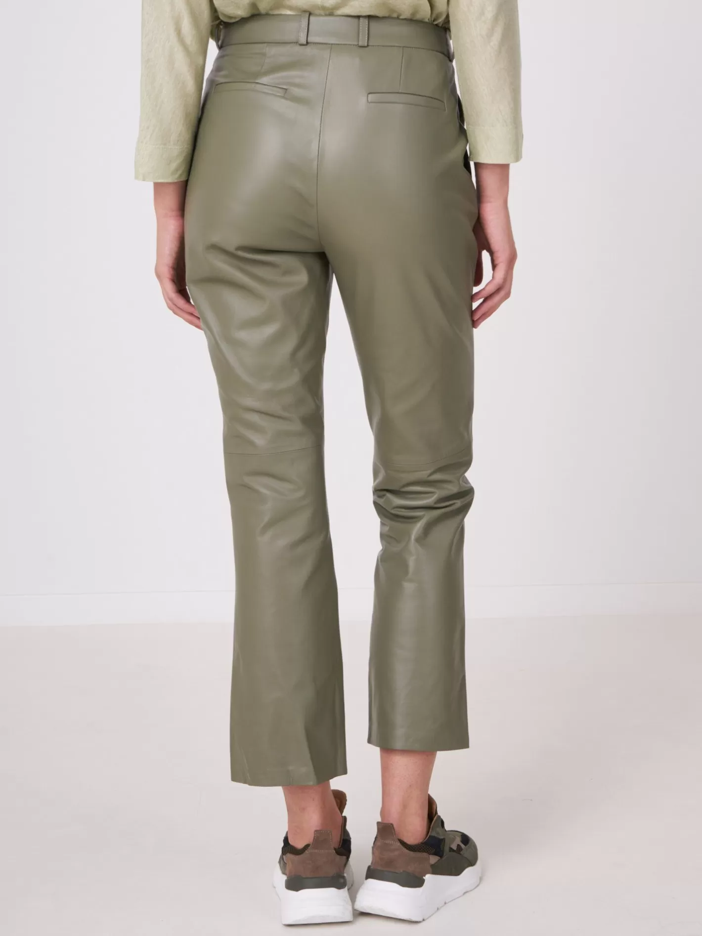 Leather<REPEAT cashmere Wide Leather Pants Early Dew