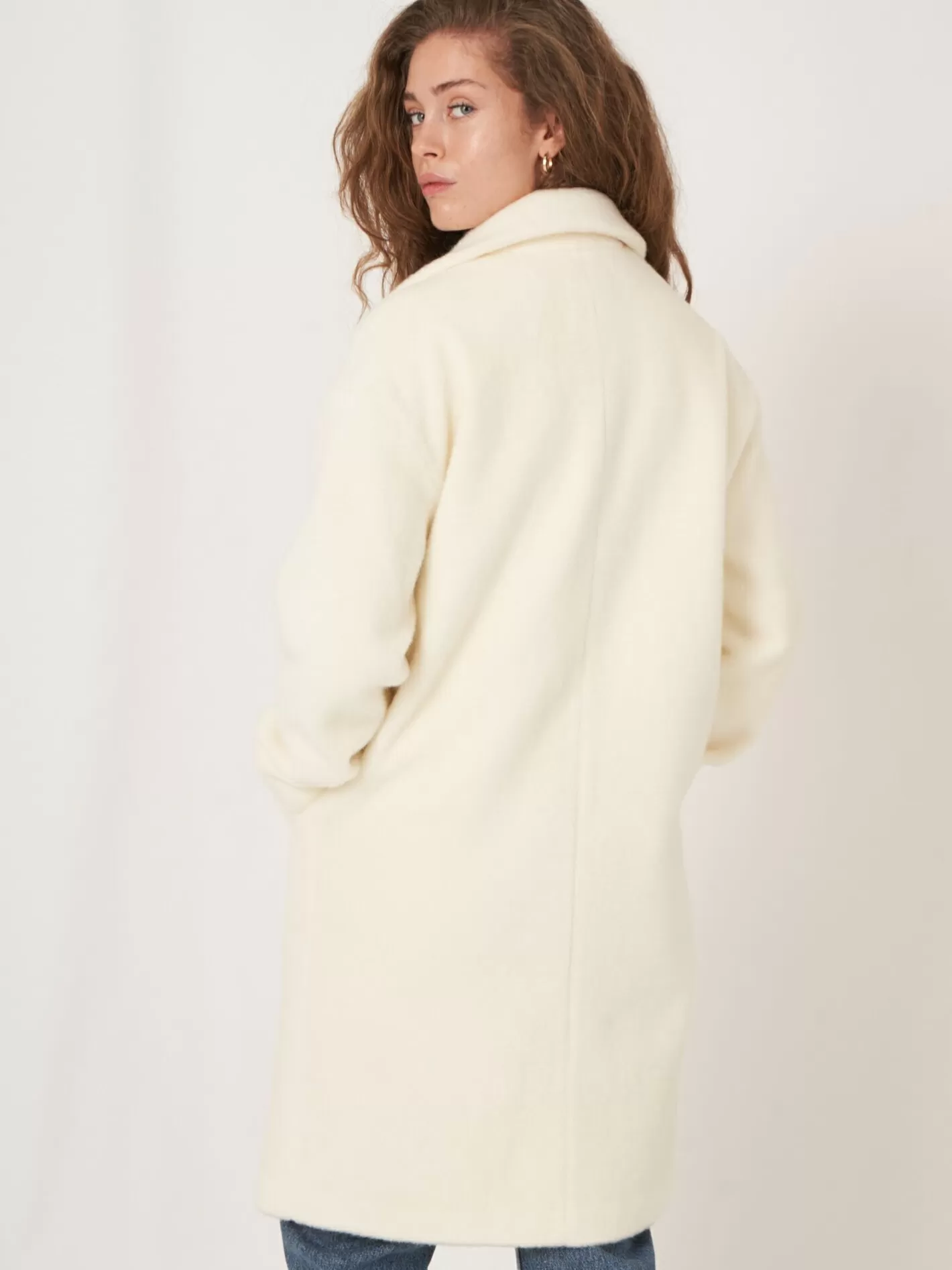 Jackets & Blazers<REPEAT cashmere Wool Blend Button Coat Cream