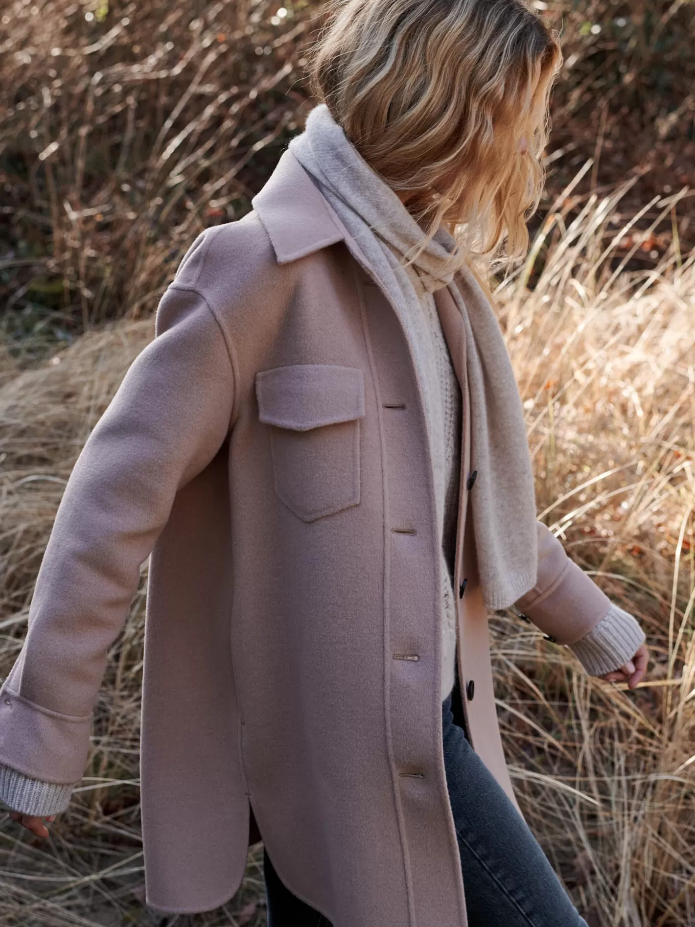 Jackets & Blazers<REPEAT cashmere Wool Blend Overshirt Jacket Lt. Camel